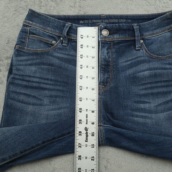Chico's Jeans Women's 00 US-2 Blue Mid-Rise Slimming Girlfriend Crop 25" Inseam - Picture 8 of 16